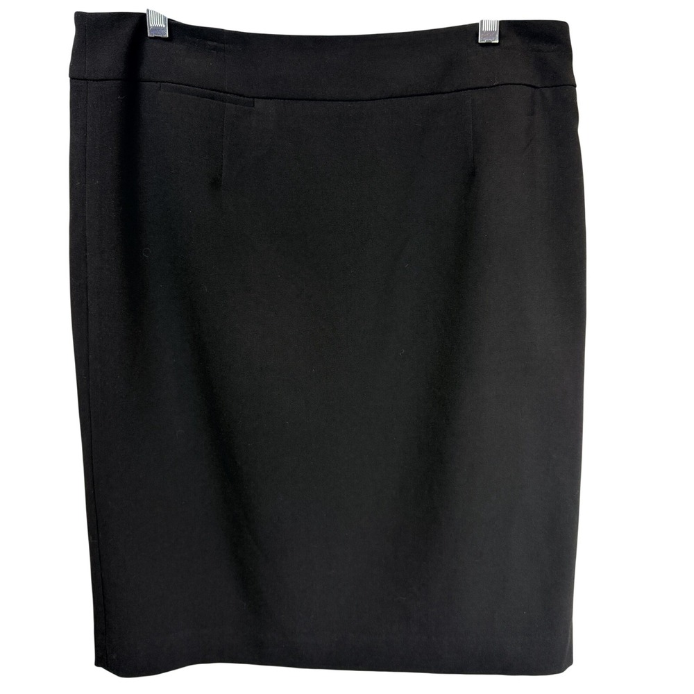 Calvin Klein Black Pencil Skirt Size 4 Stretch Lined Office Siren Workwear - Picture 2 of 10
